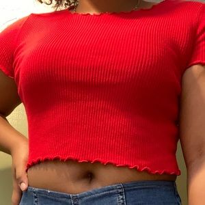 Red crop top